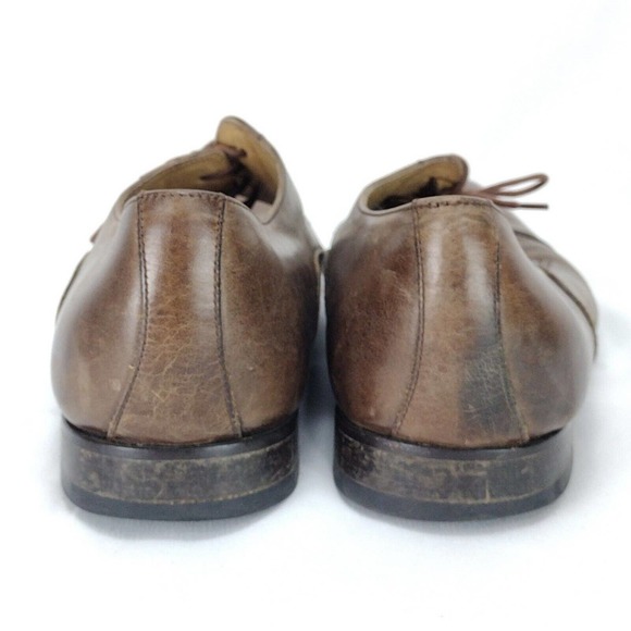 Saks Fifth Ave Mens Fred Cap Toe Lace up Brown Leather Oxford Shoes Size 9M main image 8